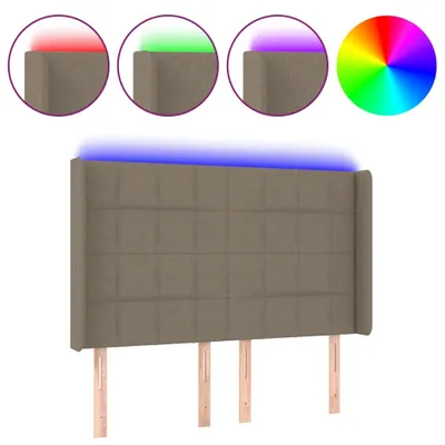 Produktbild von vidaXL LED Kopfteil Taupe 147x16x118/128 cm Stoff