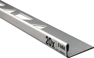 Produktbild von 20x L-Profil Edelstahlschiene Fliesenschiene Fliesenprofil L250cm 8mm gebürstet