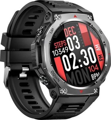 INF Multifunktionale Smartwatch mit AMOLED, Fitness-Tracking und Bluetooth Schwarz