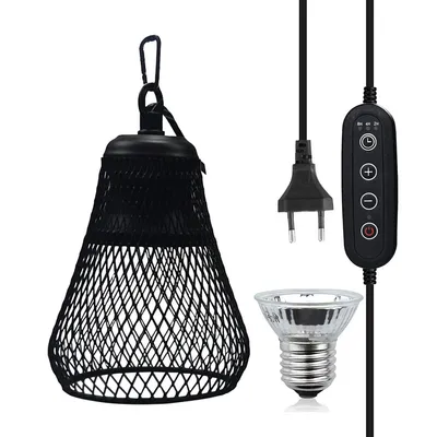 Produktbild von Heizlicht mit Timer Dimmbar, Schildkröte Wärmespotlampe, Reptilien Wärmelampe mit haken Lampen 25W Kontrollierbare Zeit Steuerbare Helligkeit