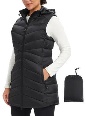 Produktbild von Leichte Daunenweste für Damen, wasserdicht und winddicht, mit abnehmbarer Kapuze