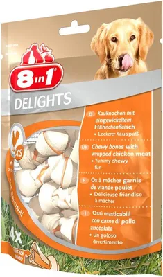 Obrázek produktu pro 8in1 Delights Kauknochen XS - Beutel 14 Stück