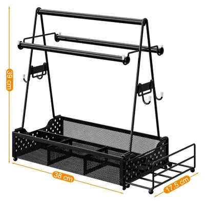 Produktbild von Tragbarer Grillkorb Aus Eisen – 38×39×17,5 Cm, Praktischer Party- Und Picknickko - schwarz