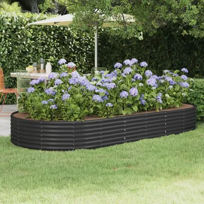 Produktbild von Möbel Hochbeet Pulverbeschichteter Stahl 296x140x36 cm Anthrazit - Beete 319031