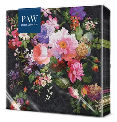 Obrázek produktu pro Ubrousky 33 x 33 cm, 3vrstvé, 20 kusů, kytice Roses on Velvet jako dekorace na stůl, tvoření technikou ubrousků