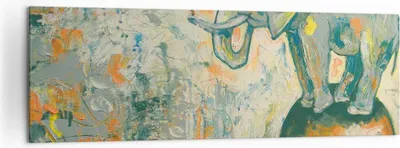 Produktbild von Bild auf Leinwand - Leinwandbild - Elefant Abstraktion - 160x50cm - Wand Bild - Wanddeko - Leinwanddruck - Bilder - Kunstdruck - Wanddekoration - Leinwand bilder - Wandkunst - AB160x50-3566