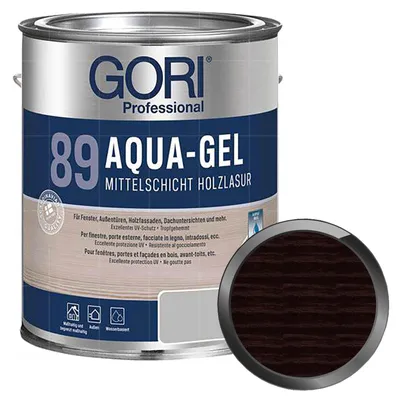 Produktbild von GORI 89 Aqua-Gel 5 Liter PALISANDER gelartige Mittelschichtlasur Holzlasur Wetterschutzlasur