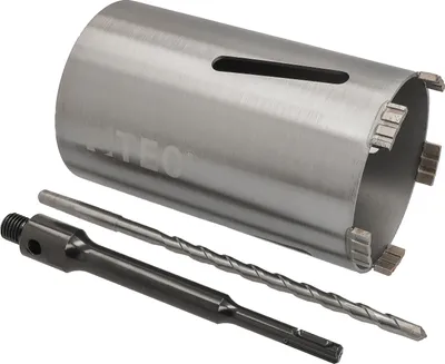 Produktbild von Diamantbohrkrone Ø 112 mm Nutzlänge 180 mm mit SDS+-Aufnahme 200 mm und Zentrierbohrer 240 mm Segmenthöhe 10 mm Diamant Bohrkrone Trockenbohrkrone Kernbohrer Betonbohrkrone Kernbohrkrone BTEC