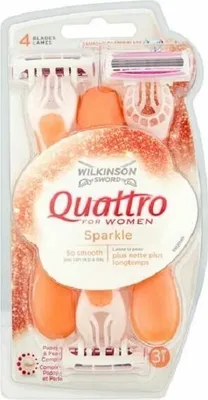Produktbild von Wilkinson Sword Quattro Sparkle 3pcs Einwegrasierer für Frauen
