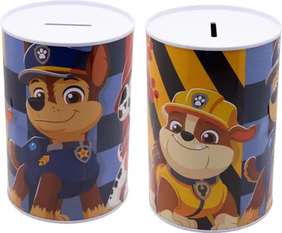 Produktbild von Paw Patrol Chase Marshall Rubble Kinder XL Spardose aus Weißblech 1000 ml