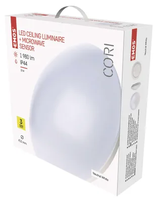 LED svítidlo CORI 41 cm, 22 W, neutrální bílá, s pohybovým čidlem, IP44