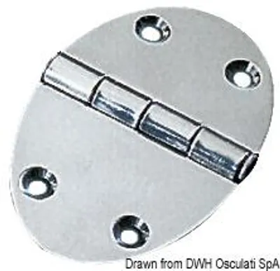 Zdjęcie produktu dla Zawias owalny 78x56 mm montaż na trzpień 3 mm Osculati 38.450.53