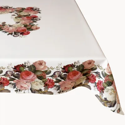 Produktbild von Tischwäsche Tischläufer Druck Rosen Frühling Sommer Tischdeko 130 x 170 cm