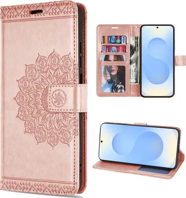 Produktbild von Handy Tasche für Samsung Galaxy S25 Hülle Handyhülle Klapphülle Wallet Case in Rosegold