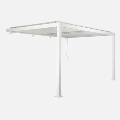 Produktbild von sweeek - Bioklimatische Wand Pergola mit Lamellendach Palace 3x4m - Weiß