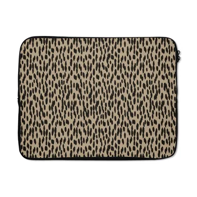 Produktbild von MuchoWow® Laptop Hülle 15 Zoll Pantherdruck - Schwarz - Braun - Muster - Polka dots Laptoptasche - Laptoptasche - Sleeve - Rundum-Schutz