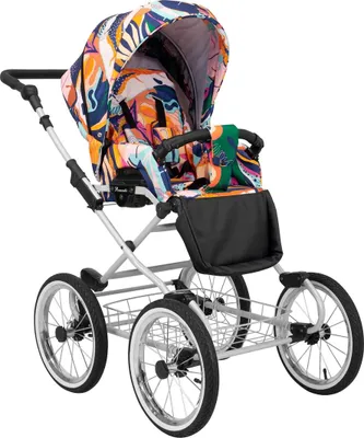 Immagine prodotto di Carrozzina Kunert Romantic 3 in 1 colorata con seggiolino auto Cosmo, ruote AIR e telaio grigio