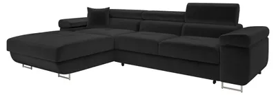 Produktbild von MIRJAN24 Ecksofa Torezio Mini, Stilvoll Eckcouch mit Bettkasten und Schlaffunktion, Einstellbare Kopfstützen, 280x170x70-90 cm (Farbe: Polo 897, Seite: Links)