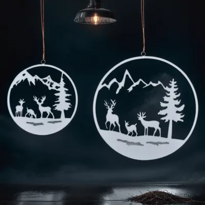 Immagine prodotto di set di 2 decorazioni natalizie Decorazione da parete rotonda Brisco