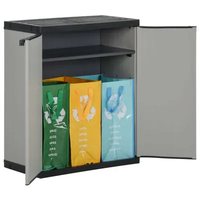 Produktbild von vidaXL Mülltonnenbox Grau und Schwarz 68x40x85 cm PP