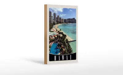 Produktbild von Holzschild Reise 12x18 cm Hawaii Insel Amerika USA Urlaub Strand