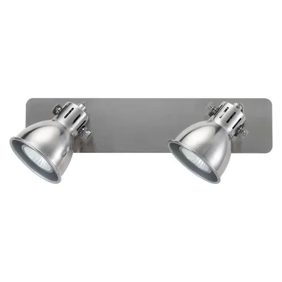 Produktbild von Wofi Gent Deckenbalken, 2-flg.; Reflektoren verstellbar, Perlgrau gewischt - 120x170x320 mm; 7133.02.77.0000