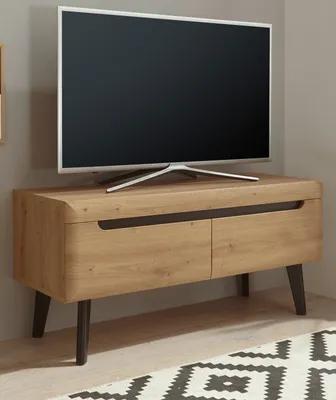 Produktbild von TV-Lowboard Ronson in Artisan Eiche und schwarz TV-Unterteil skandinavisch