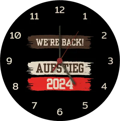 Produktbild von St. Pauli Aufstieg 2024 Wanduhr aus MDF mit Spruch We're back