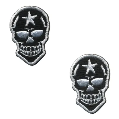 Produktbild von Aufnäher - Totenkopf - klein schwarz-weiß 2er Set - Patch