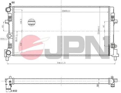 Produktbild von JPN 60C9064-JPN Kühler Wasserkühler Motorkühler für VW Polo Schrägheck (6R1, 6C1) für SKODA Fabia II Schrägheck (542) Fabia II Combi (545) für SEAT