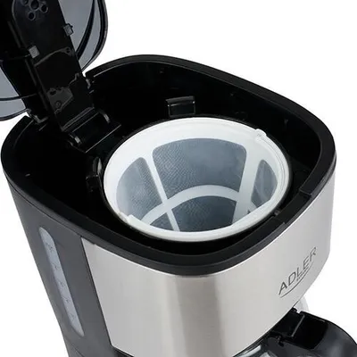 Obrázok produktu pre Adler AD 4407, Kávovar, Mletá káva, 550 W, Čierna, Strieborná