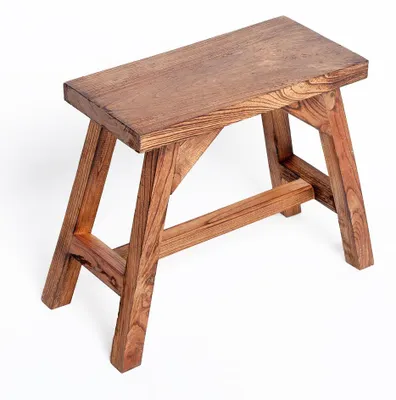 Produktbild von Massivholz Hocker APO Geflammt 50cm Albasia-Holz Handarbeit