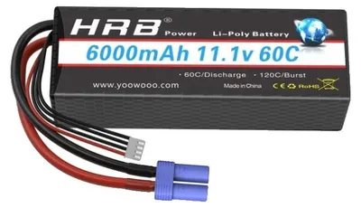 Produktbild von RC-Batterie, 6000 mAh Kapazität, 50C Entladegeschwindigkeit, 2PCS T
