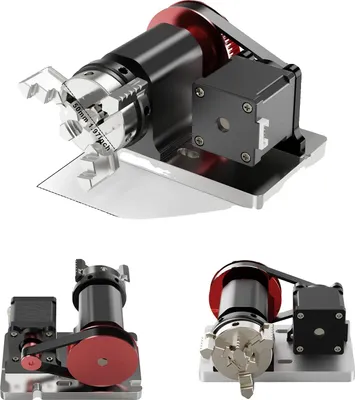 Produktbild von 4-Achsen Spitzenstock CNC-Modul, 60 mm Spannfuttergröße, Aluminiumlegierungsmaterial, kompatibel mit TTC450 und TTC6050, , 4-Backen-Spannfutter