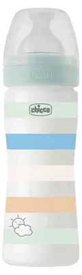 Image de CHICCO Biberon Bien-être silicone 250 ml garçon