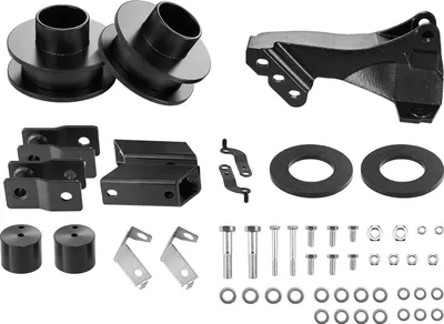 Produktbild von SucceBuy Front-Nivellierlift 63,5 mm für Ford F250 F350 F450 Super Duty 4WD-Modelle (2011-2023), Set mit Spurstangenhalterung, Schraubenfeder-Abstandshaltern, Isolatoren und Stoßdämpferverlängerungen