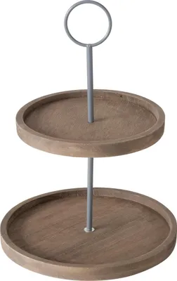 Obrázek produktu pro Dřevěný podnos SAMINA, dvě úrovně, výš. 35 cm