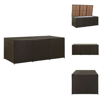 Zdjęcie produktu dla vidaXL Skrzynia ogrodowa z polirattanu 180x90x70 cm brązowa - Skrzynie ogrodowe