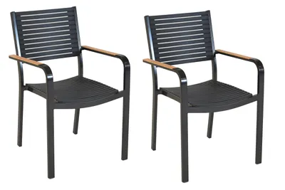 Produktbild von Merxx Gartensessel Paliano 2er Set, stapelbar - Aluminium/Kunststoff