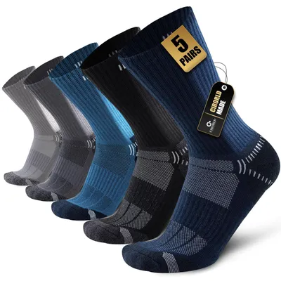 Imagen del producto de Calcetines deportivos transpirables, 5 pares, talla 43-46, para senderismo