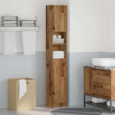 Obrázok produktu pre vidaXL Kúpeľňová skrinka vzhľad starého dreva 32x25,5x190 cm materiál na báze dreva