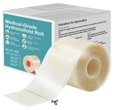 Obrázek produktu pro Hydrokoloidní náplasti, role 5 cm x 3 m - Voděodolné a šetrné k pokožce