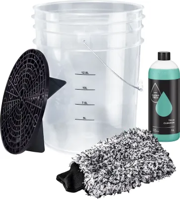 Produktbild von Benbow Auto Waschset, Set 4-tlg, 20L Transparent Wascheimer, Schmutzsieb, Waschhandschuh, 1L Autoshampoo-konzentrat, Autoaufbereitung, Autozubehör