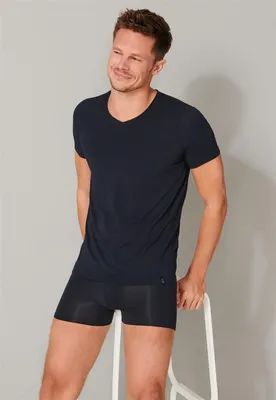 Produktbild von Schiesser Herren T-shirt V-Ausschnitt Gr. 6 blauschwarz