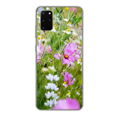 Produktbild von MuchoWow® Handyhülle Schutzhülle Hülle für Samsung Galaxy S20 Plus Blumen - Natur - Grün - Gras - Lila - Weiß Silikon Softcase Handy Hülle - Hartschale