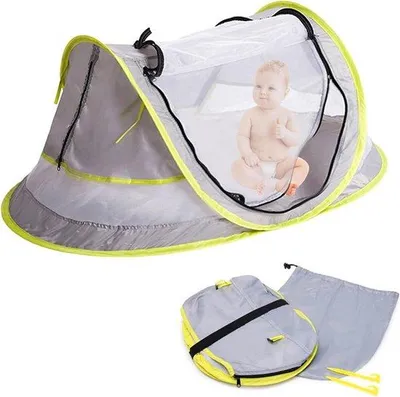 Produktbild von Famanu Strandzelt Tragbar Ultraleicht Pop-up Baby Strandzelt - UV50+ Sonnenschutz Mückennetz