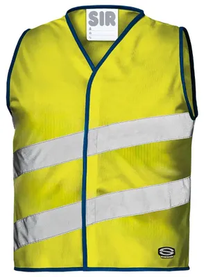 Produktbild von Sir Safety Kinder-Warnweste Jerome mit 2 Reflexstreifen und Klettverschluss Gelb/Blau, L, HI-VIS GELB