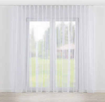 Obrázek produktu pro Záclona Dekoria s dvojitými vlnami, bílá, 100 x 100 cm
