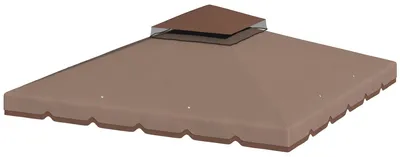 Immagine prodotto di Telo di ricambio per gazebo 3x3 metri con tetto a due falde | Colore: kaki e marrone
