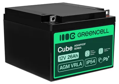 Produktbild von Green Cell AGM 12V 26Ah VRLA Bleiakku für Wohnmobile und Photovoltaik